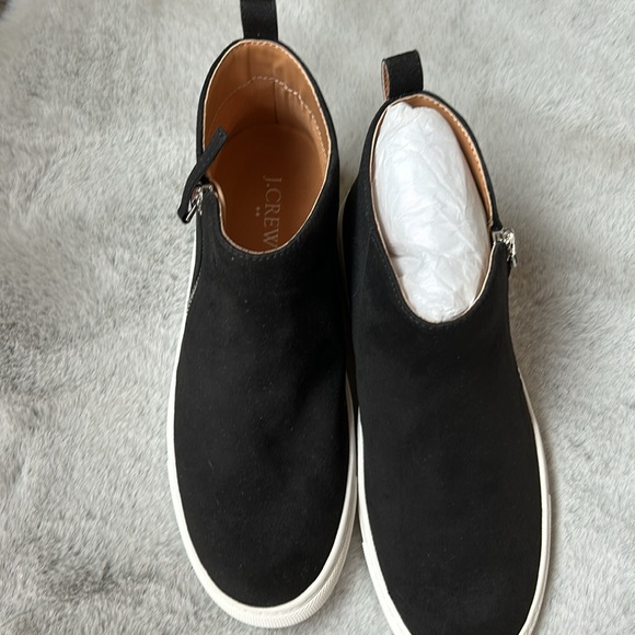 JCREW NWOT black faux suede high-top sneaker/boots size 6.5 - Picture 4 of 6